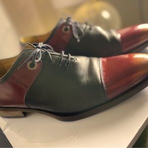 John Fluevog multicolored men’s fashion dress shoes.